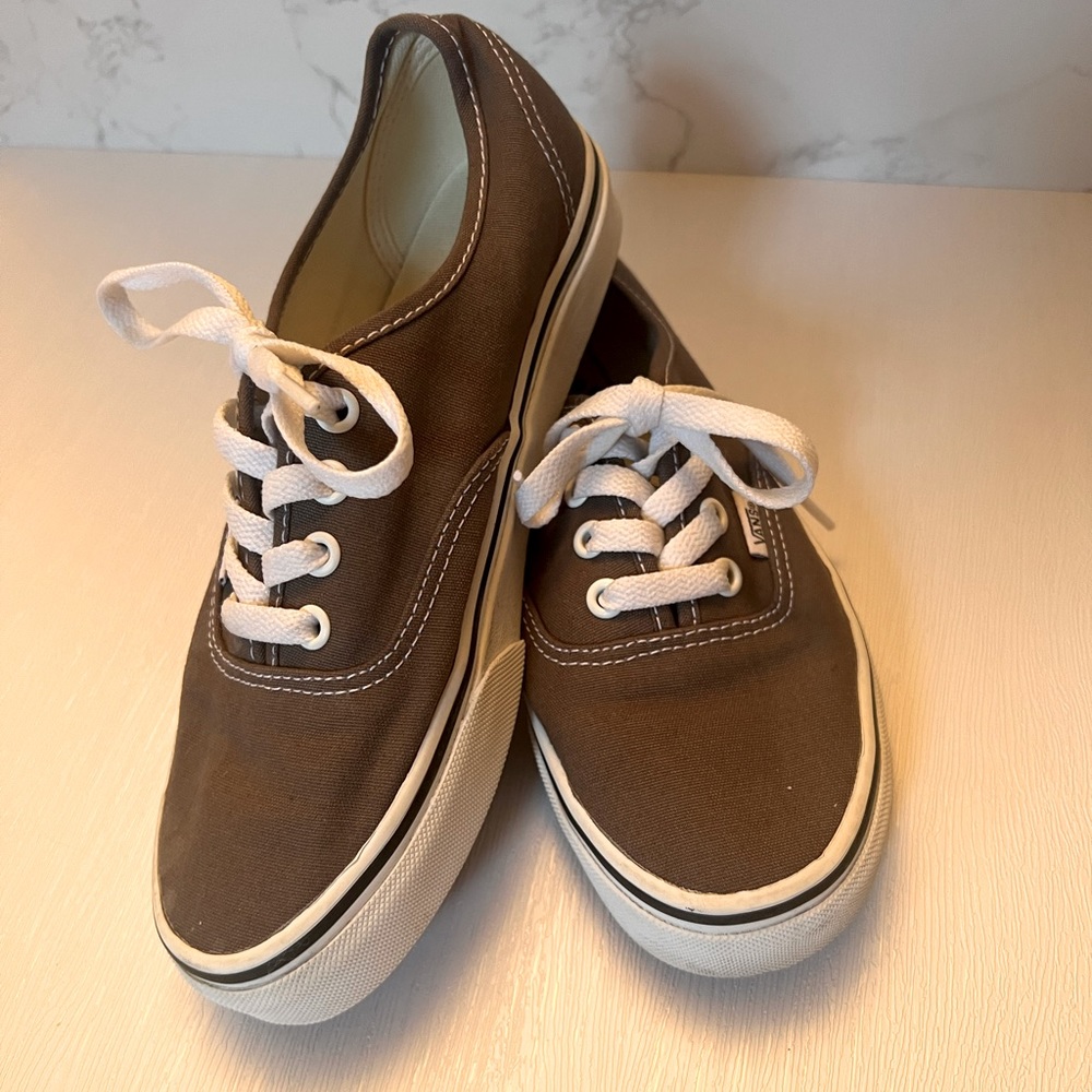 Like New Brown Lace Up Vans Size 7